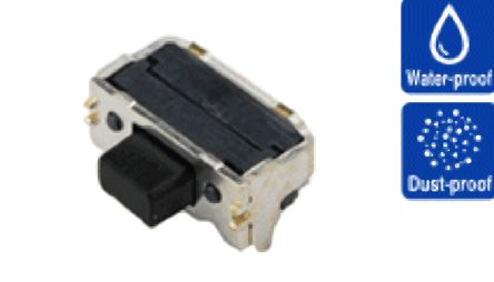 IP67 Black Button Tact Switch, SPST-NO 50 mA 0.95mm Surface Mount