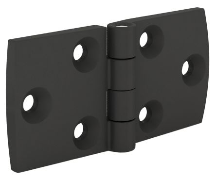 Pinet Black Polyamide Hinge with a Fixed Pin Screw, 50mm x 100mm x 5.9mm