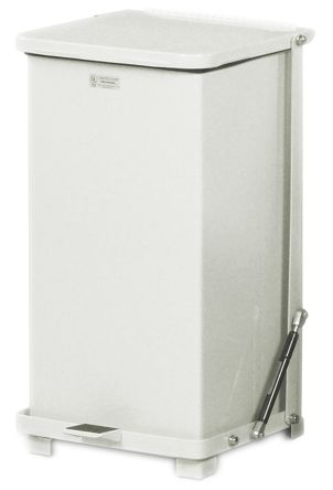 Rubbermaid Commercial Products 45L White Pedal Galvanised Steel Dustbin