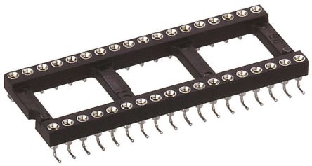 Preci-Dip 2.54mm Pitch Vertical 20 Way SMT Turned Pin Open Frame IC Dip Socket, 1A