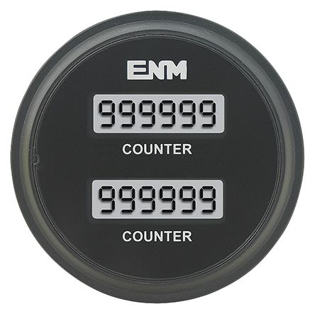 ENM Hours Run Meter, 6 digits, LCD, Cable Connection, 8 &#8594; 32 V dc