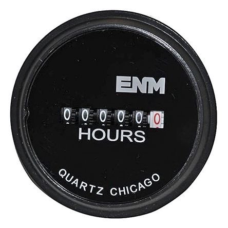 ENM Hours Run Meter, 6 digits, Digital, Blade Terminal Connection, Voltage, 10 &#8594; 80 V dc