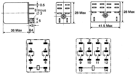 Omron 14 pin Relay Socket, 110V ac for use with LY4, LY4-D, LY4F, LY4N