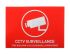 Adesivo di sorveglianza Rosso/Bianco ABUS Security-Center, CCTV Surveillance-Text, Inglese, 52,5 mm Etichetta x 74mm