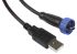 Bulgin USB-kabel, Sort, Mini USB B til USB A, 2m