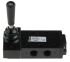 Válvula neumática de mando manual 5/2 Parker, Control mediante Palanca, G 1/4, Cuerpo Aluminio Anodizado, Presión