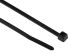 HellermannTyton Cable Tie, 100mm x 2.5 mm, Black Polyamide 6.6 (PA66), Pk-1000