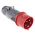 Legrand 32A工业连接器插头, 3P + N + E, 415 V, IP44, 红色, 电缆安装, 0 529 44