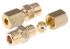 Legris Brass Pipe Fitting, Straight Compression Coupler, Male R 1/8in to Female 4mm