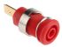 Staubli Red Female Banana Socket, 4 mm Connector, Tab Termination, 32A, 1000V, Gold Plating