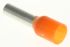Schneider Electric DZ5CE Aderendhülsen bis 4mm², Stift ø 3.3mm, Orange, Kunststoff, 9.8mm, 17.3mm, Isoliert, 12AWG max.