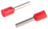 Schneider Electric 1mm²绝缘管型端子, 8.2mm引脚长, 1.8mm引脚直径, 红色, AZ5CE010
