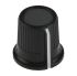Mando de potenciómetro RS PRO, eje 6mm, diámetro 16.2mm, Color Negro, Gris, indicador Blanco Circular