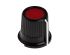 Mando de potenciómetro RS PRO, eje 6.35mm, diámetro 16.2mm, Color Negro, rojo, indicador Blanco Circular