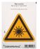 Wolk Gefahren-Warnschild, PVC selbstklebend 'Warnung Laserstrahl', 100 mm x 100mm