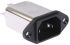 Schaffner C14  IEC Filter Stecker , 250 V ac / 10A, Tafelmontage / Flachsteck-Anschluss