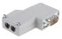 ERNI DB9针D-Sub连接器公插/母座, 直角, 电缆安装, 电源接头组件端接, 144536 / 144536-E