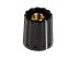 Mando de potenciómetro RS PRO, eje 6.4mm, diámetro 14.7mm, Color Negro, indicador Blanco Fijación roscada
