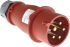 MENNEKES 16A工业连接器插头, 3P + N + E, 400 V, IP44, 红色, 电缆安装, 3