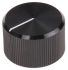 RS PRO 20mm Black Potentiometer Knob for 6.4mm Shaft Splined