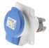 Schneider Electric, PratiKa IP44 Blue Panel Mount 2P + E Angled Industrial Power Socket, Rated At 16A, 230 V
