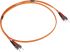 RS PRO ST to ST Duplex Multi Mode OM1 Fibre Optic Cable, 62.5/125μm, Orange, 1m