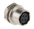 Hirose Circular Connector, 4 Contacts, Panel Mount, Miniature Connector, Socket, Female, HR10 Series