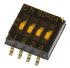TE Connectivity DIP-Schalter Gleiter 4-stellig 4PST, Kontakte vergoldet 25 mA @ 24 V dc, bis +85°C