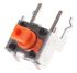 Orange Plunger Tactile Switch, SPST 50 mA @ 24 V dc Through Hole