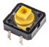 Dotykový spínač, barva ovladače: Žlutá, typ ovladače: Píst SPST 50 mA při 24 V DC 7.3mm 3mm Průchozí otvor