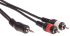 RS PRO Male 3.5mm Stereo Jack to Male RCA x 2 Aux Cable, Black, 10m