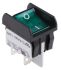 Interruptor de balancín, 2641LP/2A23321L110V3, Contacto DPST, On-Off, 16 A, Iluminado, Verde