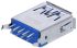 Molex USB csatlakozó Nő Derékszögű, Átmenő furat, verzió: 3.0, 30.0 V, 1.8A, 48408 sorozat