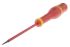 Facom Slotted Insulated Screwdriver, 3 mm Tip, 100 mm Blade, VDE/1000V, 202 mm Overall