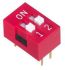 APEM THT DIP-Schalter Versenkt 2-stellig, 2-poliger Ein/Ausschalter Phosphorbronze 25 mA, bis +85°C