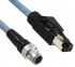 Omron XS5 Ethernetkabel Cat.5e, 5m, Schwarz Patchkabel, A M12 Stecker, B RJ45, Aussen ø 6.5mm, PUR