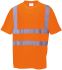 RS PRO 反光安全T恤聚酯 短袖 男女通用 橙色, 尺寸 (UK) M