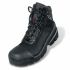 Uvex Quatro Pro Black, Grey Steel Toe Capped Men's Safety Boots, UK 10, EU 44