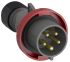 Amphenol Industrial, Easy & Safe IP67 Red Cable Mount 3P + N + E Industrial Power Plug, Rated At 16A, 415 V