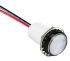 Indicador LED Circular VCC, Blanco, marco Negro, Ø montaje 17.5mm, 5 → 28V dc, 20mA, 2980mcd, IP67
