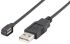 Rosenberger USB 2.0 Cable, Male USB A to Female Magnetic Rectangular Magnetic USB Cable, 1.5m