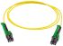 Huber+Suhner LC to LC Duplex Single Mode G657A2 Fibre Optic Cable, 2.1mm, Yellow, 3m