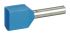 Legrand, Starfix Insulated Crimp Bootlace Ferrule, 8mm Pin Length, 2.1mm Pin Diameter, 0.75mm² Wire Size, Blue
