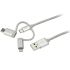 Câble USB StarTech.com USB A vers Lightning, USB B, USB C, 1m, Argent