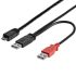 StarTech.com USB 2.0 Cable, Male USB A x 2 to Male Micro USB B  Cable, 0.9m