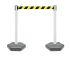 Barrière sécurité Tensator en Plastique Noir, blanc, jaune, larg. 64mm x Haut. 945mm, Long. 3.65m