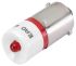 EAO Red LED Indicator Lamp, 24 V ac, 24V dc, BA9s Base, 10mm Diameter, 350mcd