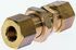 Legris Brass Pipe Fitting, Straight Compression Bulkhead Coupler, Female to Female 4mm