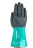 Ansell AlphaTec 58-535W Green Nylon Abrasion Resistant, Chemical Resistant Gloves, Size 8, Medium, Nitrile Coating