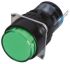 Idec Grøn Lysdiode Panelmonteret kontrollampe 16mm hulstr., Forsænket, Sort frontramme